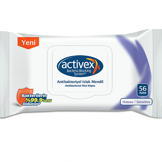 Activex Antibakteriyel Islak Mendil Hassas 56 Yaprak