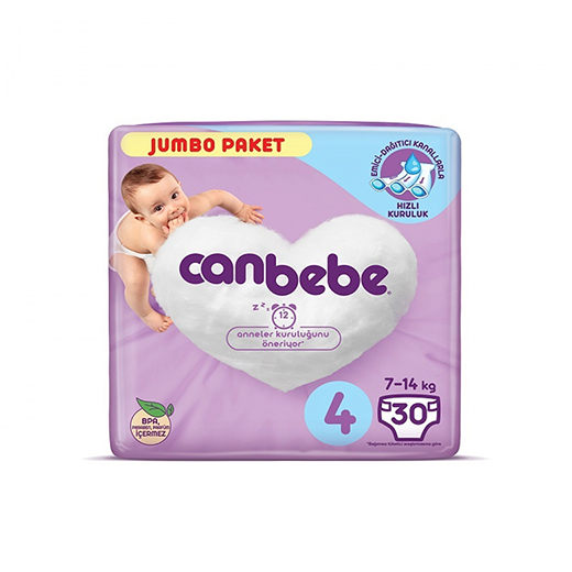 Canbebe Bebek Bezi 4 Numara 30 Adet Maxi Jumbo Paket