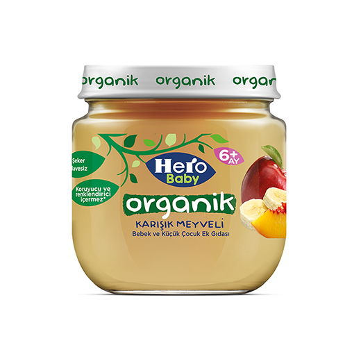 Hero Baby Organik Karışık Meyveli Kavanoz Maması 120 Gr