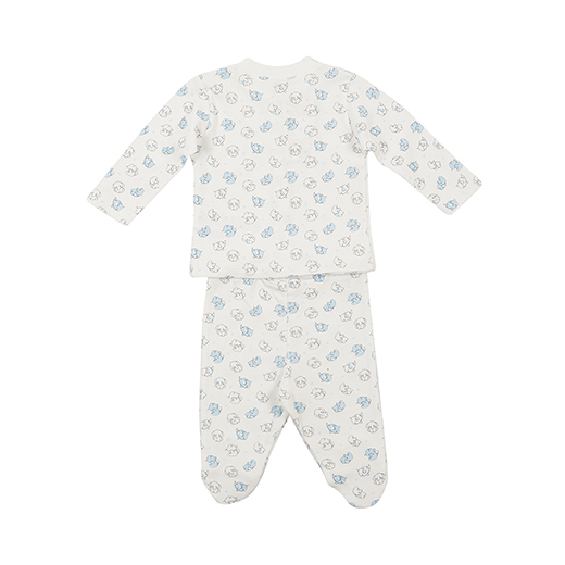 Pufi Puf Erkek Bebek Organik Patikli Pijama Set