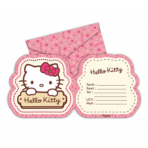 Hello Kitty Davetiye (6 adet)