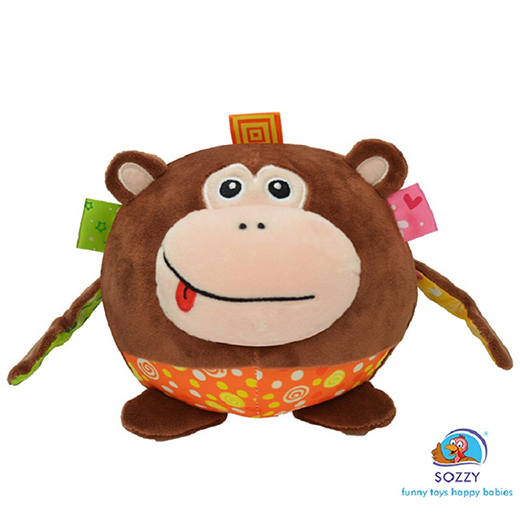 SozzyToys Çıngıraklı Maymun Topum (18 cm)