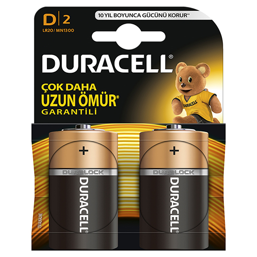 Duracell Alkalin D Büyük Boy Pil 2li Paket