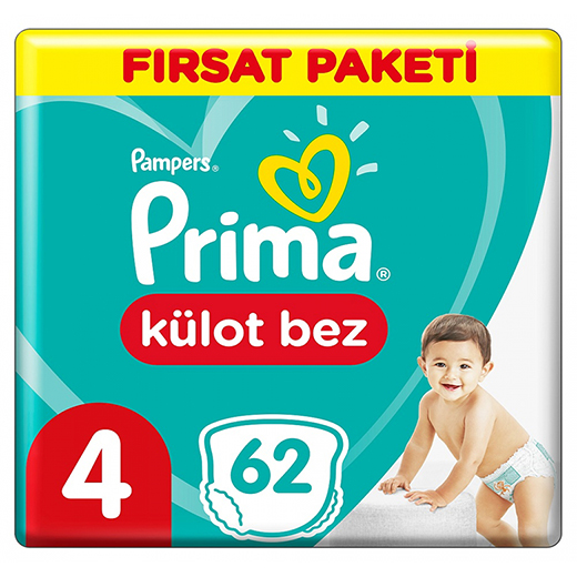 Prima Külot Bebek Bezi 4 Beden 62 Adet Maxi Fırsat Paketi