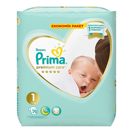 Prima Bebek Bezi Premium Care 1 Beden 70 Adet  Ekonomik Paket