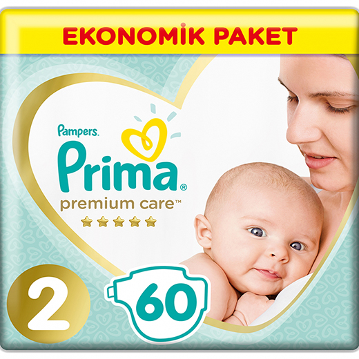Prima Bebek Bezi Premium Care 2 Beden 60 Adet  Ekonomik Paket