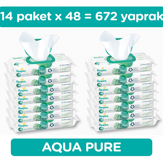 Prima Pampers Aqua Pure Islak Havlu 14 Paket 672 Yaprak
