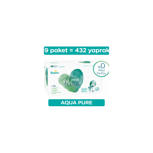 Prima Pampers Aqua Pure Islak Havlu 9 Paket 432 Yaprak