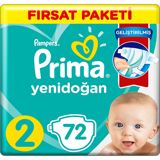 Prima Bebek Bezi Aktif Bebek 2 Beden 72 Adet Mini Fırsat Paketi