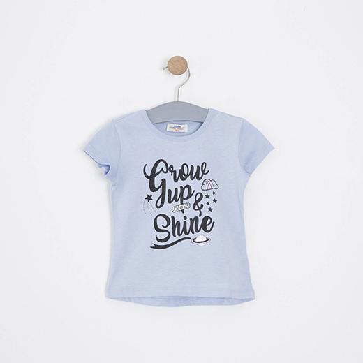 Soobe Kız Çocuk Kısa Kollu Tshirt Mavi