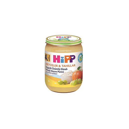 Hipp Kavanoz Mamaları Organik Üzümlü Elmalı Pirinçli 190 gr