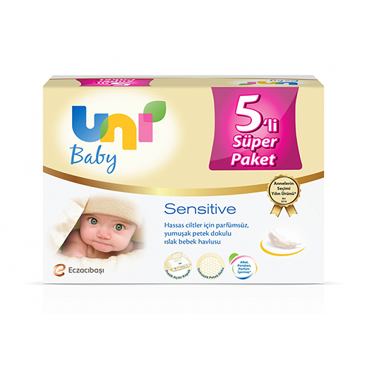 Uni Baby Sensitive Islak Havlu 5li Avantaj Paketi 280 Yaprak